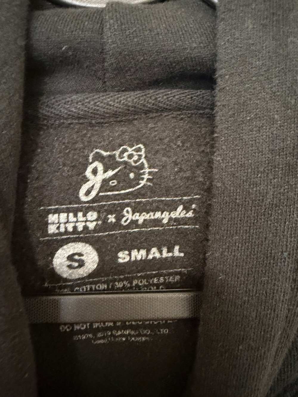 Hello Kitty Los Angeles Hoodie Small Black Japan Graphic Sweatshirt - Picture 4 of 5